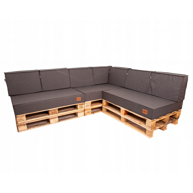 Paletové sedenie Golden Garden GG04 - Podsedáky a Vankúše 3ks × 120/80/15 + 7ks x 60cm/40cm x 20/10cm - svetlá melanž 2